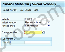 Initial Screen of Transaction MM01