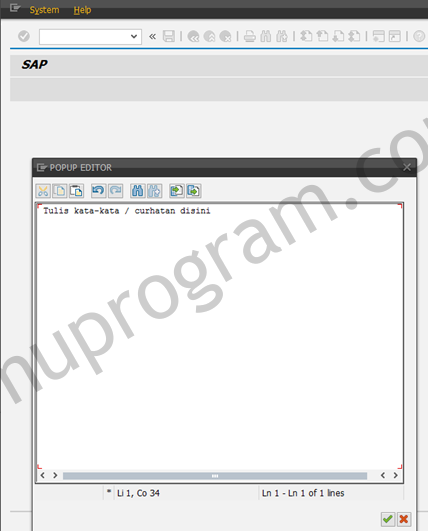 FUNCTION MODULE – TERM_CONTROL_EDIT POPUP TEXT EDITOR