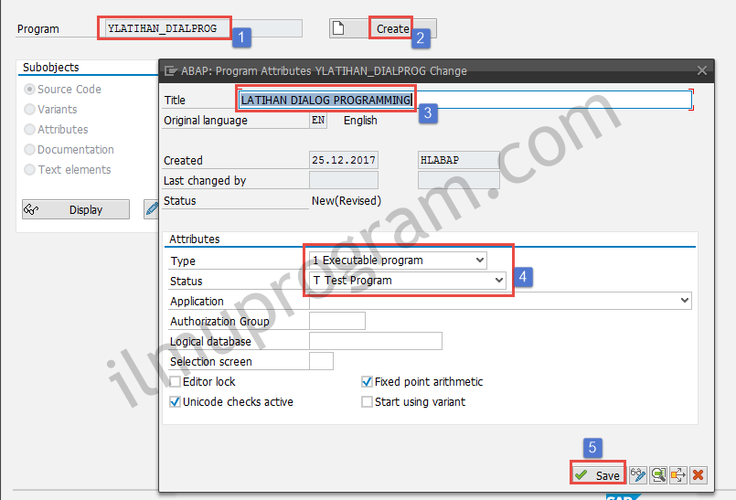 DIALOG PROGRAMMING ABAP - CREATE SCREEN