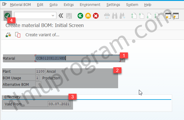 MODULE PP - CREATE BOM